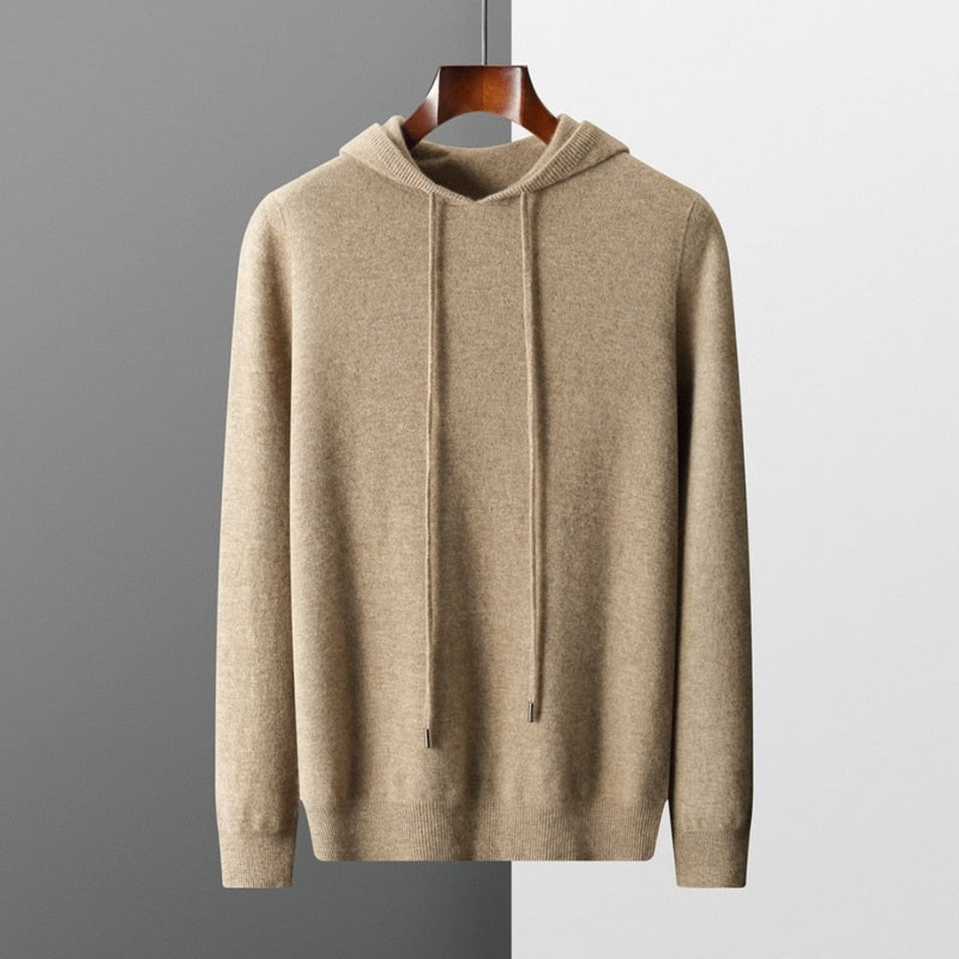 Woman wearing the Alina women's hooded jacket, side view
