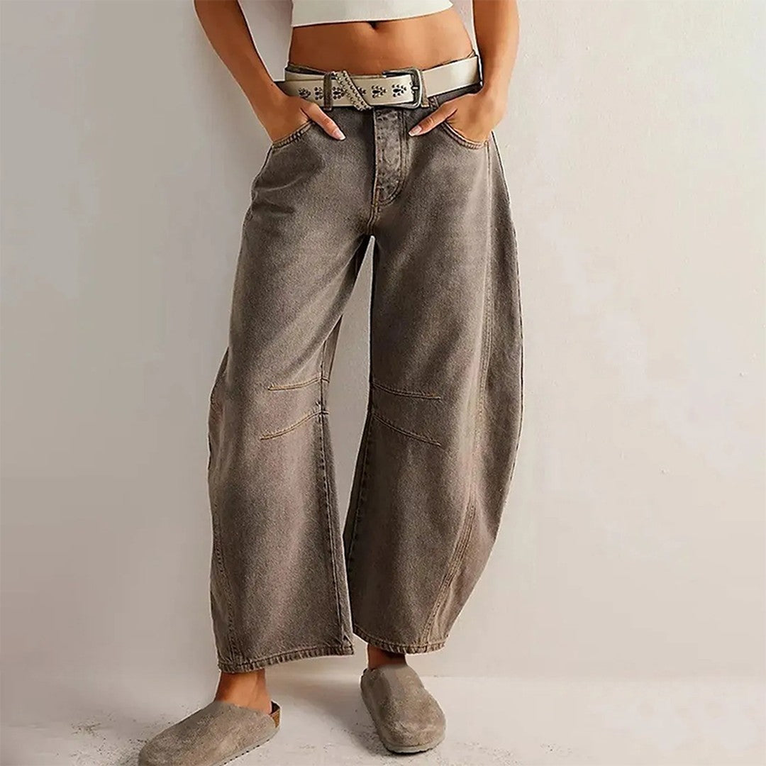 Woman wearing the Arden women's casual breathable pants, detail view
