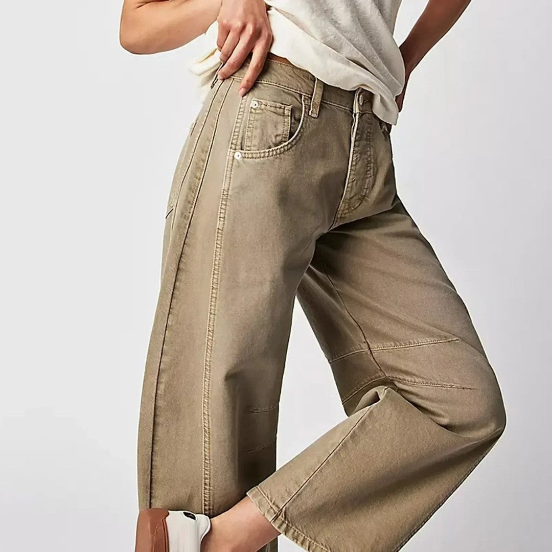 Woman wearing the Arden women's casual breathable pants, side view