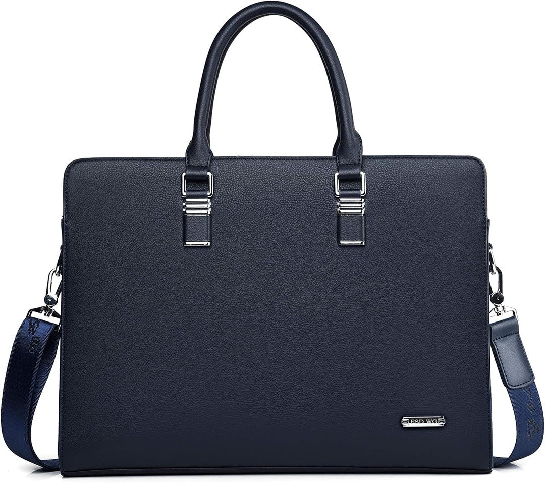 Leather multi-compartment business briefcase - product photo 5