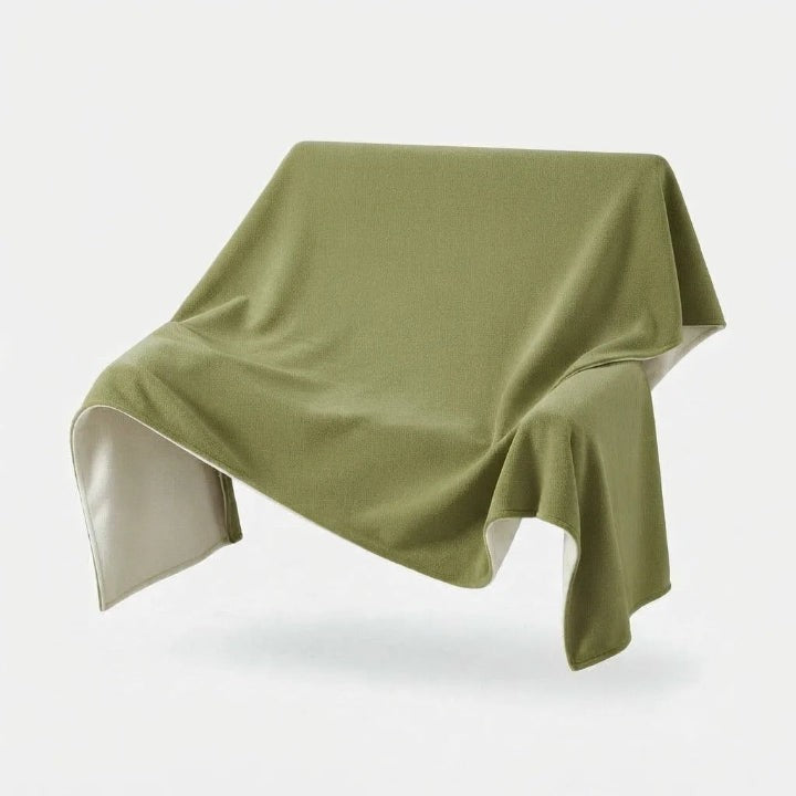Chenille herringbone sofa cover with non-slip backing - product photo 13