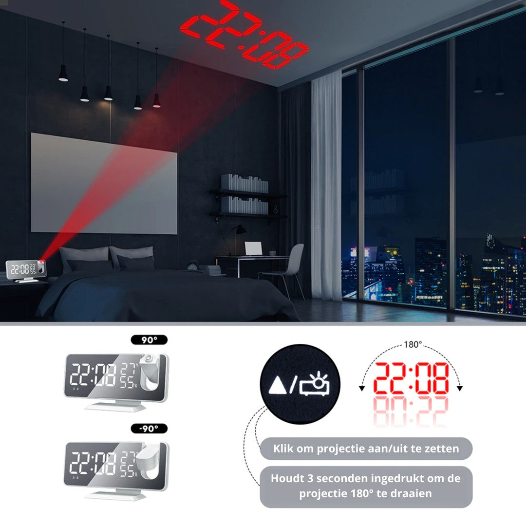 LED alarm clock with ceiling time projector - product photo 7