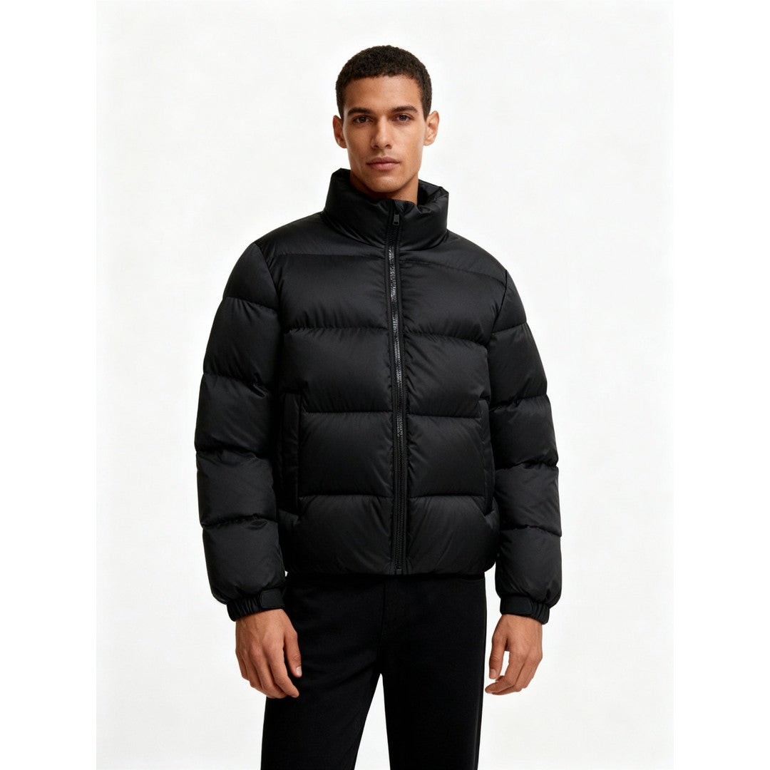 Man wearing the August men's hooded jacket, model view