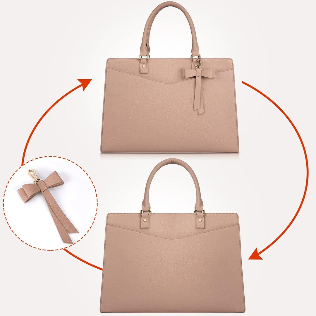 Waterproof PU leather laptop tote with multiple pockets - product photo 10