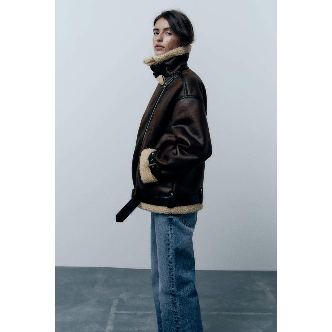 Woman wearing the Azalea women's jacket, back view