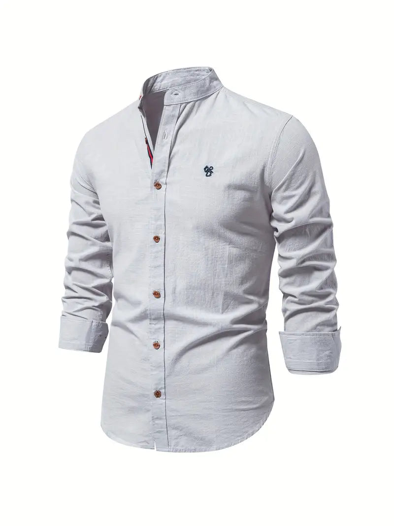 Ethan | Men's Mandarin Collar Button Front Shirt