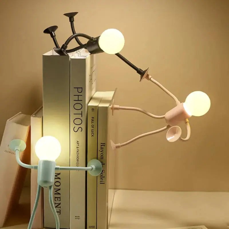 Bendable LED figure night light with suction feet - product photo 1
