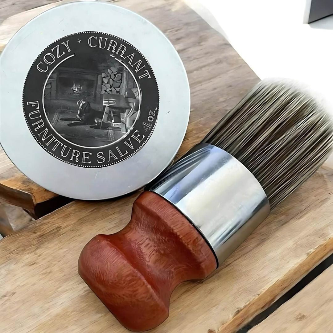 Leather care balm with wooden applicator brush - product photo 6