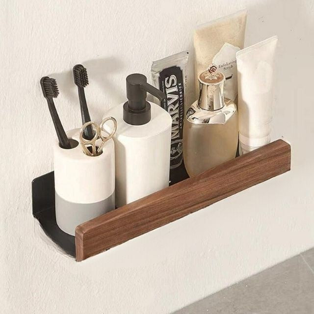 Solid wood bathroom wall shelf - product photo 1