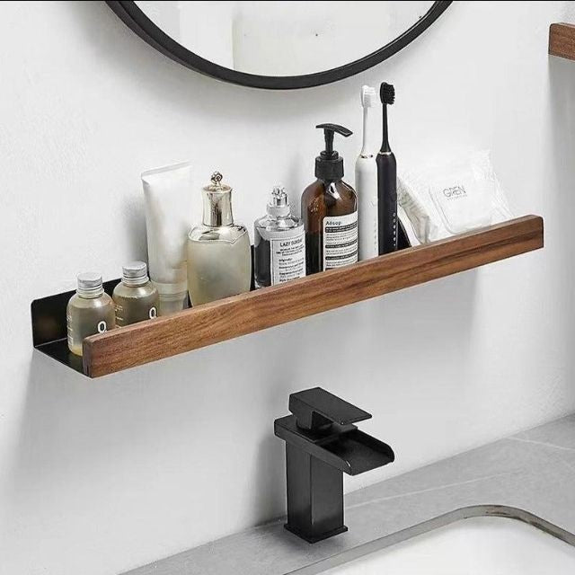 Solid wood bathroom wall shelf - product photo 3