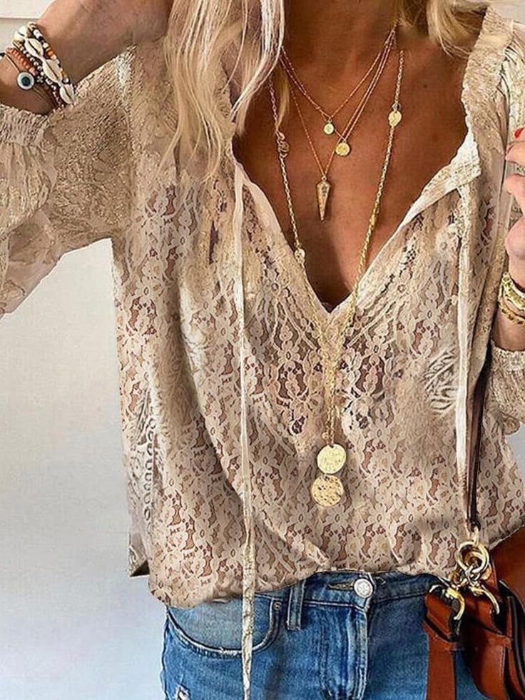 Mila | Women's Lightweight V-Neck Long Sleeve Blouse