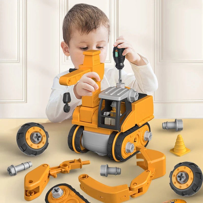 Take-apart construction vehicle toy with screwdrivers - product photo 1