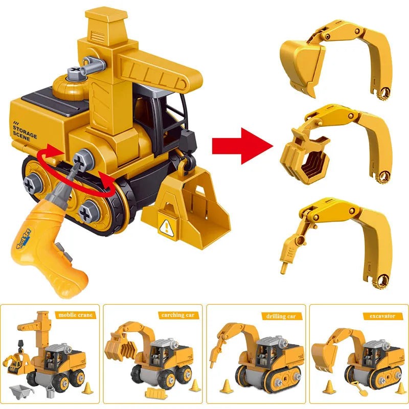 Take-apart construction vehicle toy with screwdrivers - product photo 2