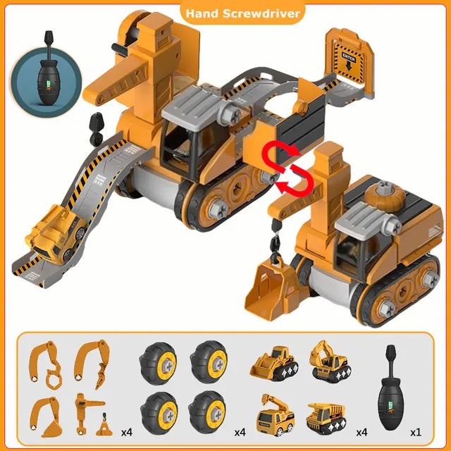 Take-apart construction vehicle toy with screwdrivers - product photo 5