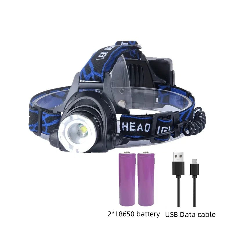 Rechargeable waterproof LED head torch with zoom - product photo 14
