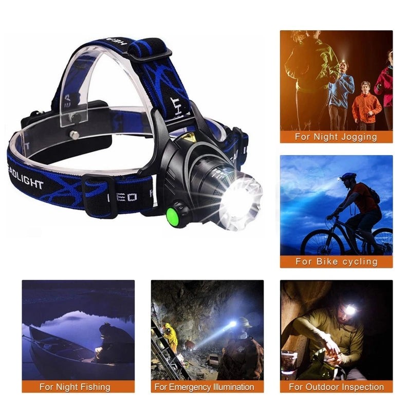 Rechargeable waterproof LED head torch with zoom - product photo 5