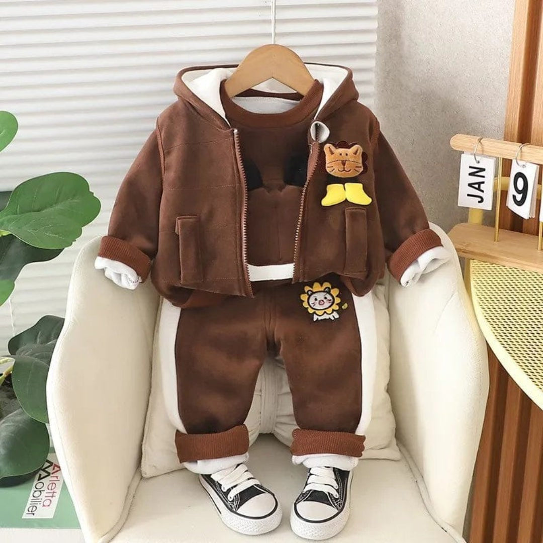 Three-piece baby jacket, vest and pants set - product photo 10