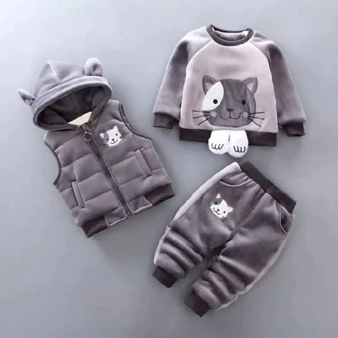 Three-piece baby jacket, vest and pants set - product photo 12