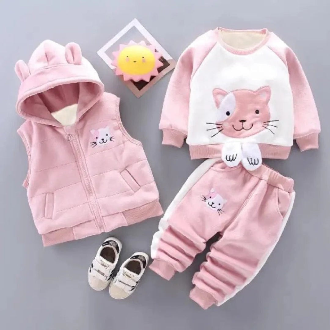 Three-piece baby jacket, vest and pants set - product photo 13
