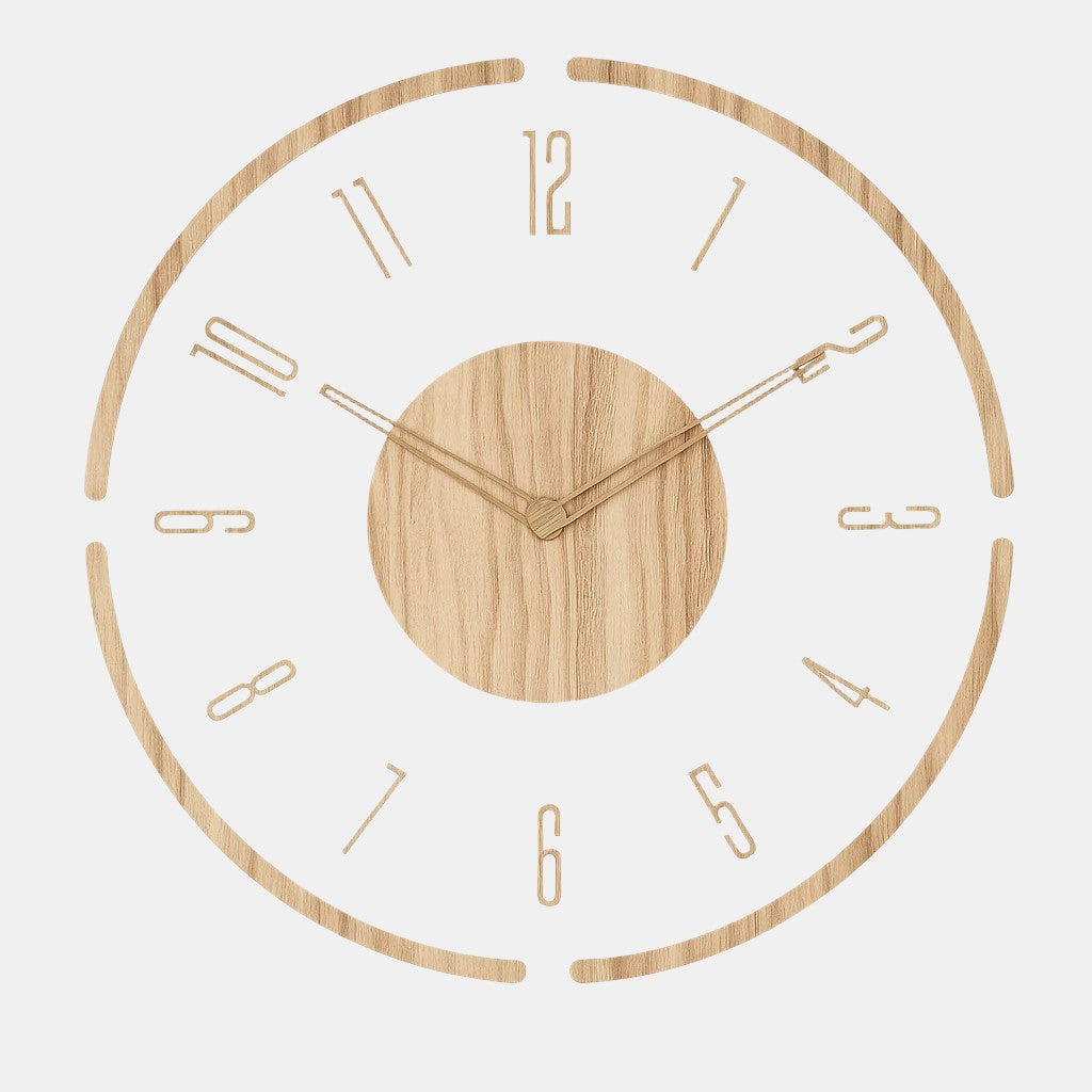 Silent wood and acrylic wall clock - product photo 1