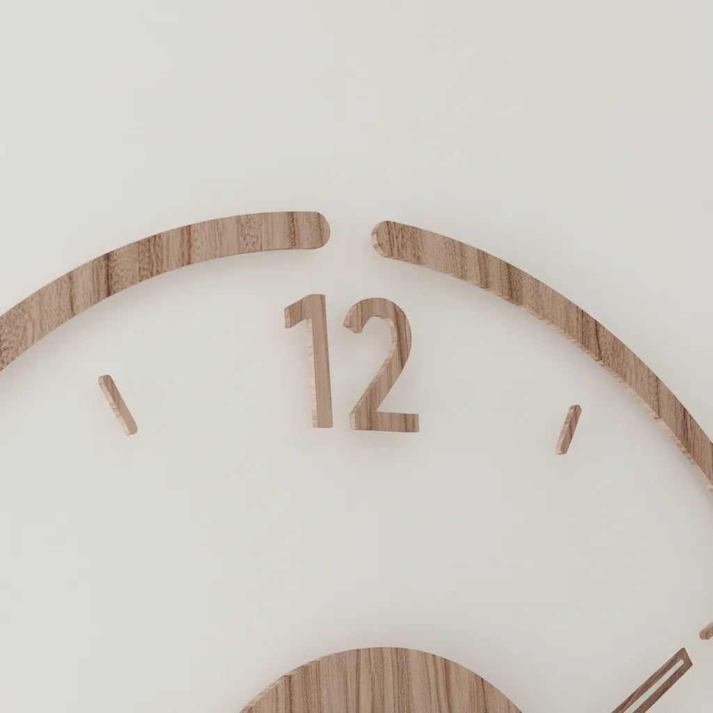 Silent wood and acrylic wall clock - product photo 2