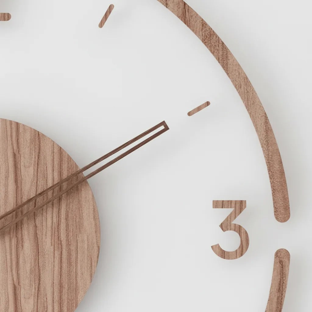 Silent wood and acrylic wall clock - product photo 4