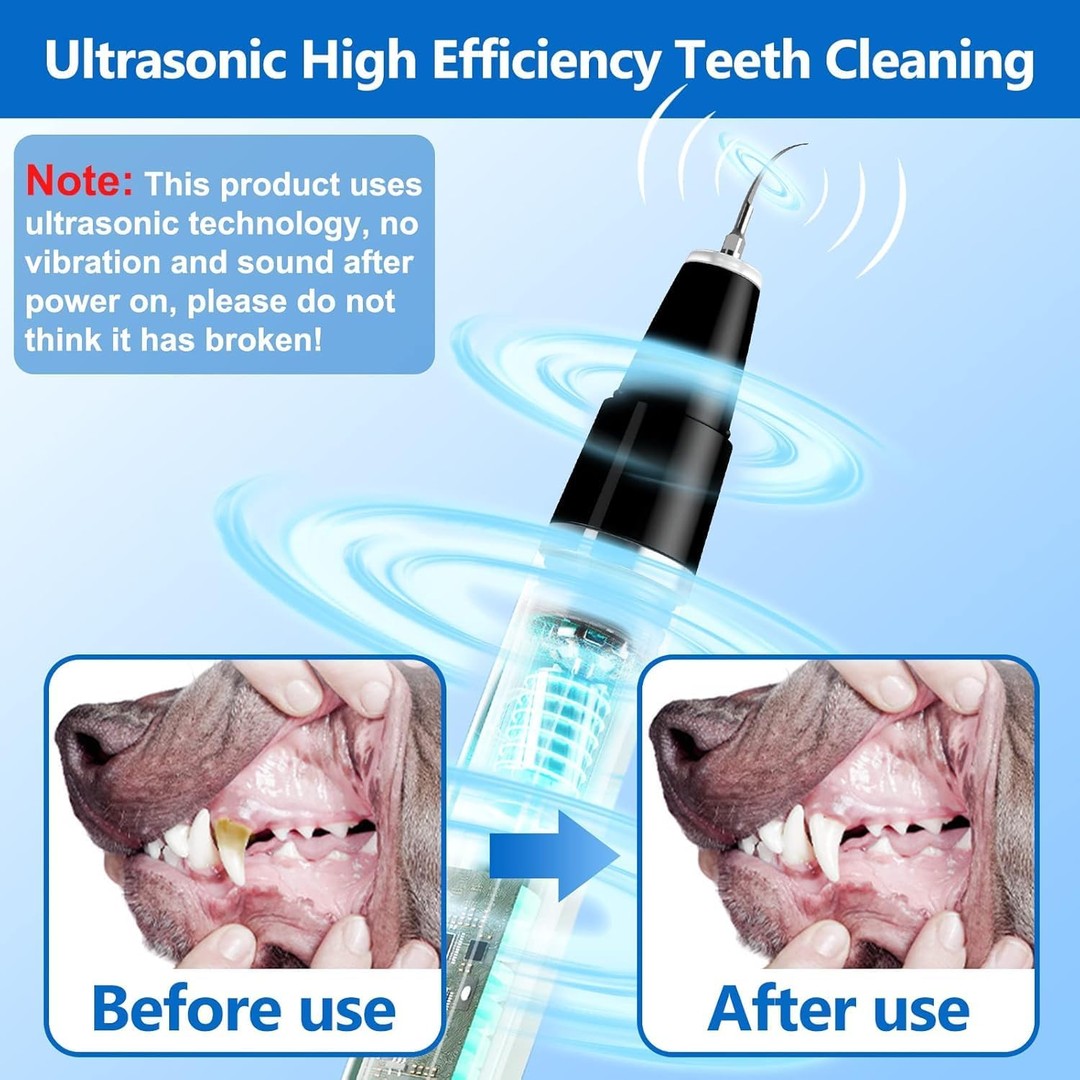 Rechargeable ultrasonic dental cleaning tool for pets - product photo 7