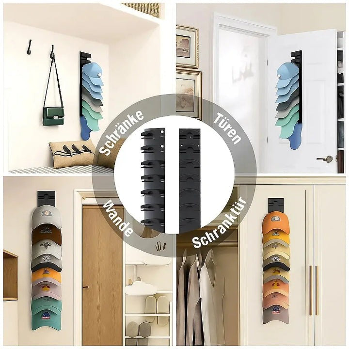 Wall-mounted cap organizer rack - product photo 2