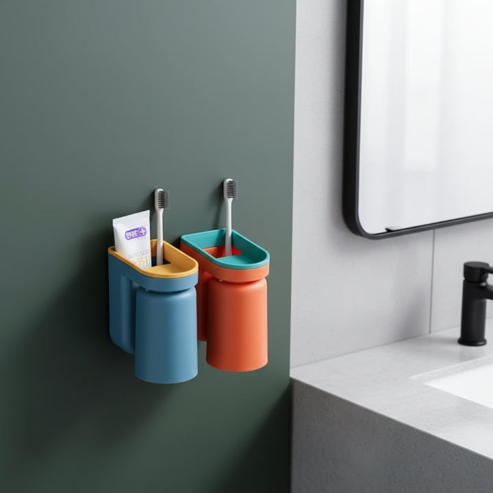 Wall-mounted adhesive toothbrush holder - product photo 5