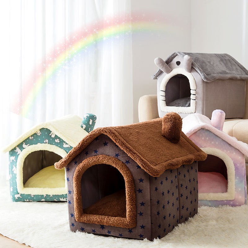 Fluffy enclosed pet house for cats and small dogs - product photo 11