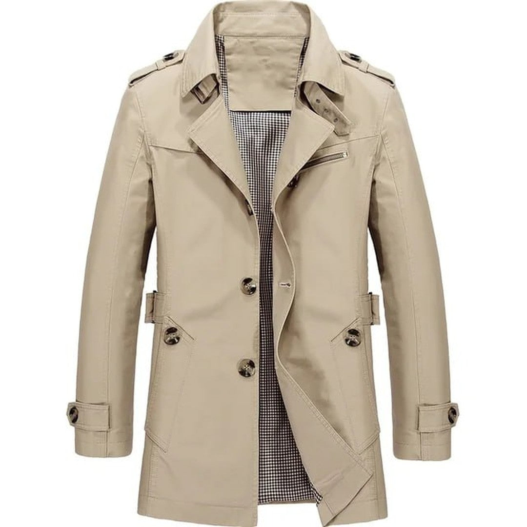 Man wearing the Caius men's coat, front view