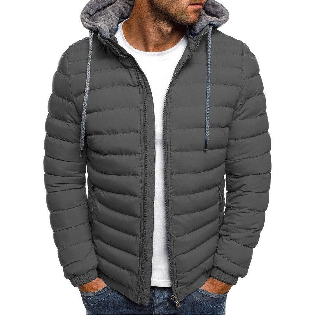 Man wearing the Caleb men's lightweight jacket, back view