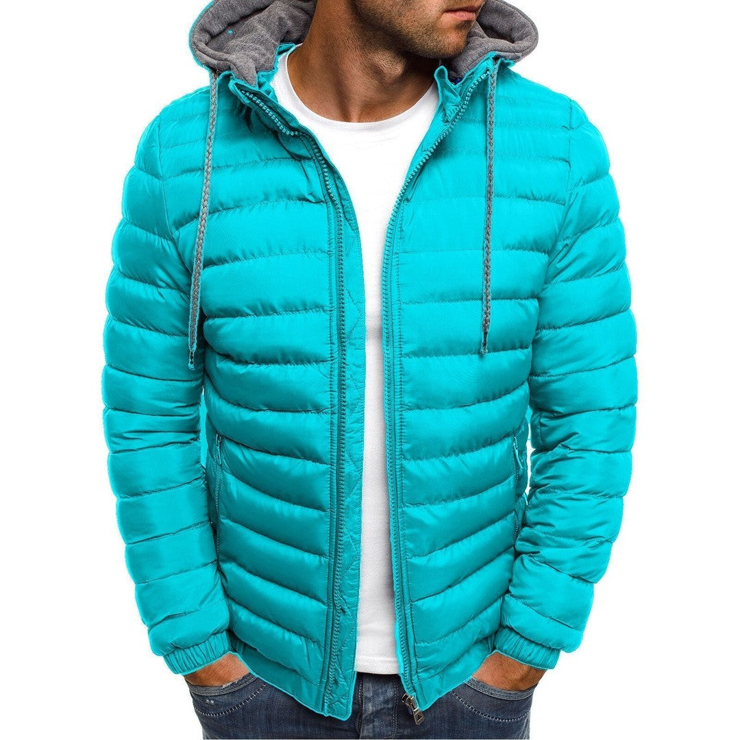 Man wearing the Caleb men's lightweight jacket, side view