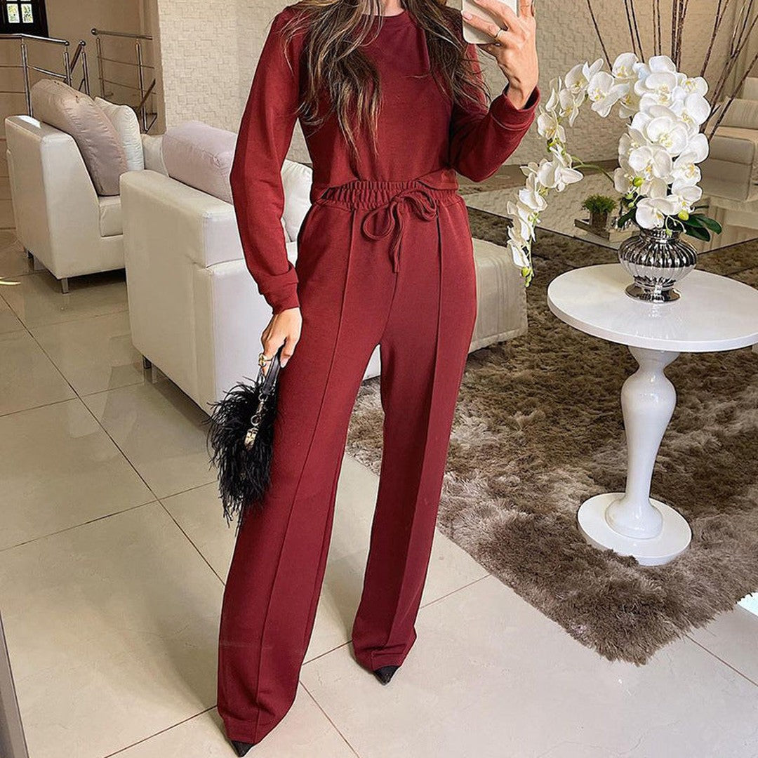 Woman wearing the Calliope women's stretch elegant dress, flatlay view