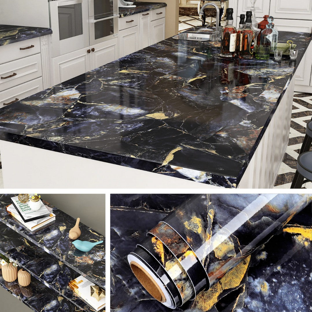 Marble effect self-adhesive worktop vinyl - product photo 2