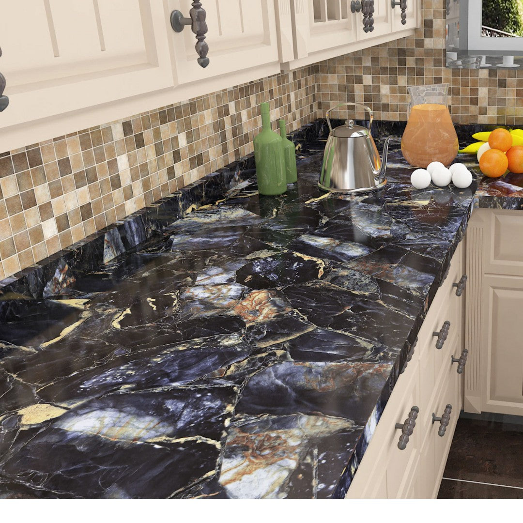 Marble effect self-adhesive worktop vinyl - product photo 3