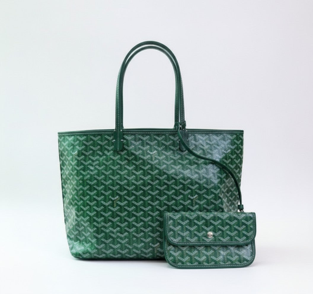 Structured shoulder tote bag with a matching detachable pouch - product photo 2