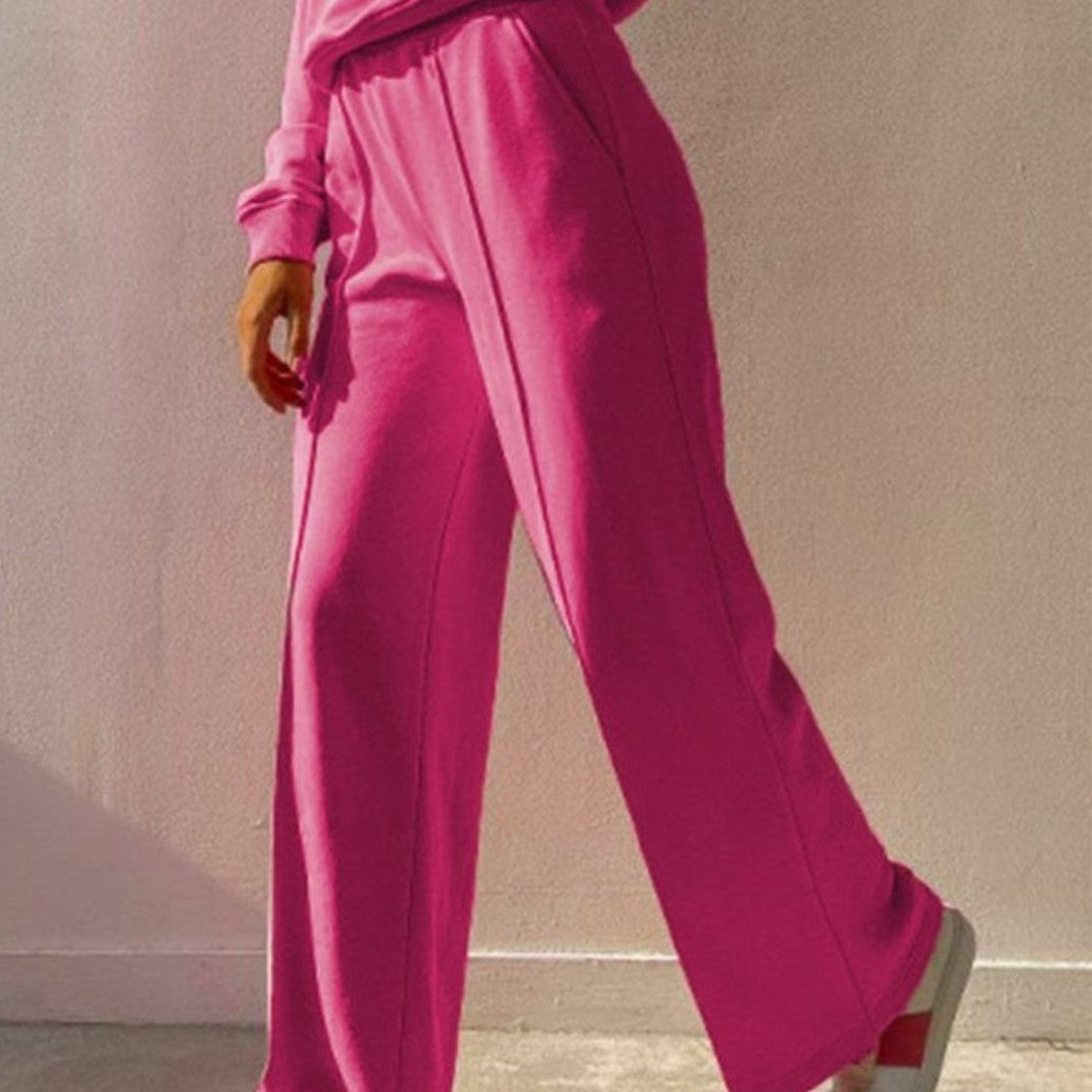 Woman wearing the Carys women's wide-leg vest, detail view