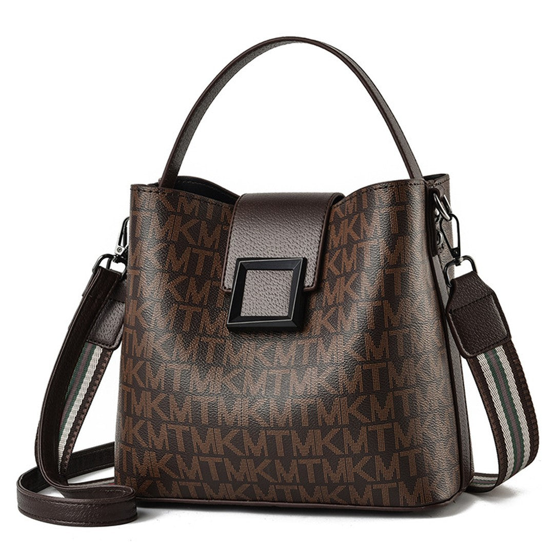 Woman wearing the Cassia women's casual pocket detail bag, 14 view