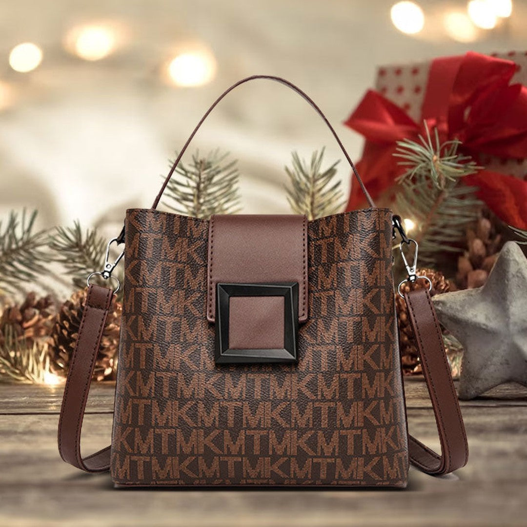 Woman wearing the Cassia women's casual pocket detail bag, 9 view