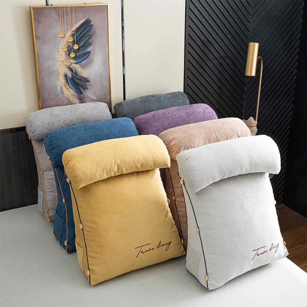 Reading backrest pillow with arms and side pocket - product photo 1