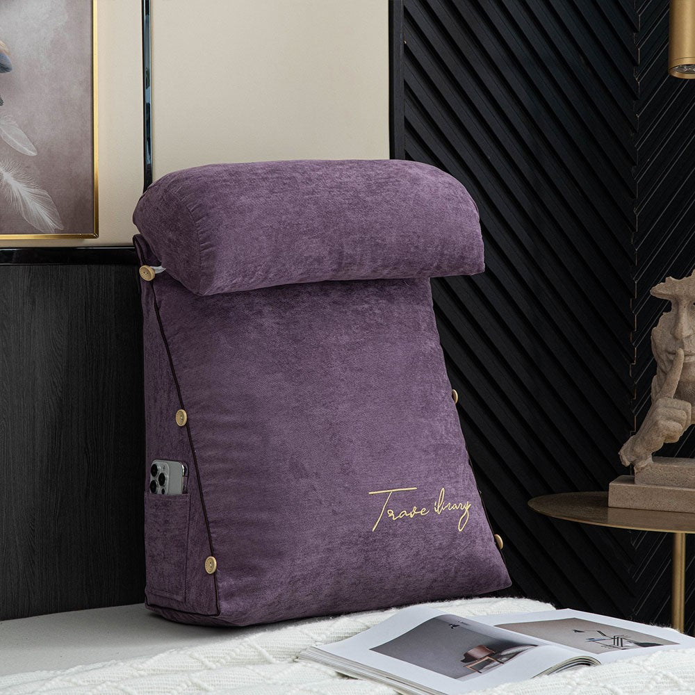 Reading backrest pillow with arms and side pocket - product photo 6