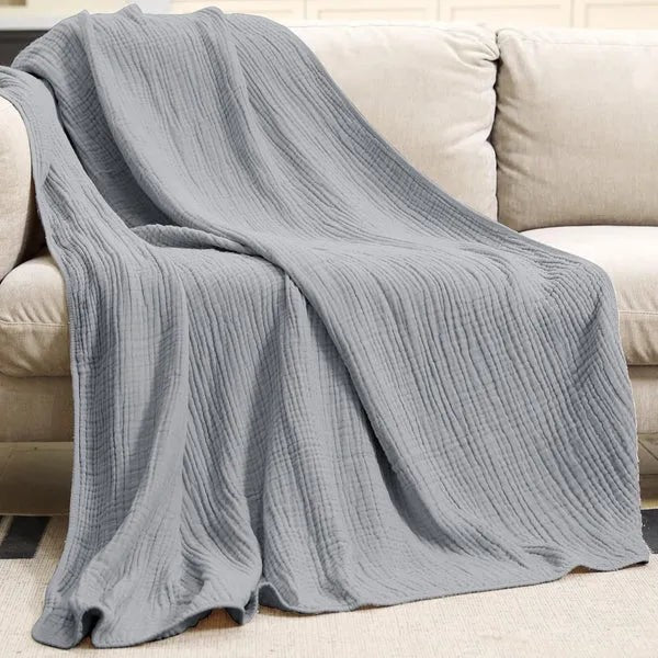 Layered muslin cotton throw blanket - product photo 10