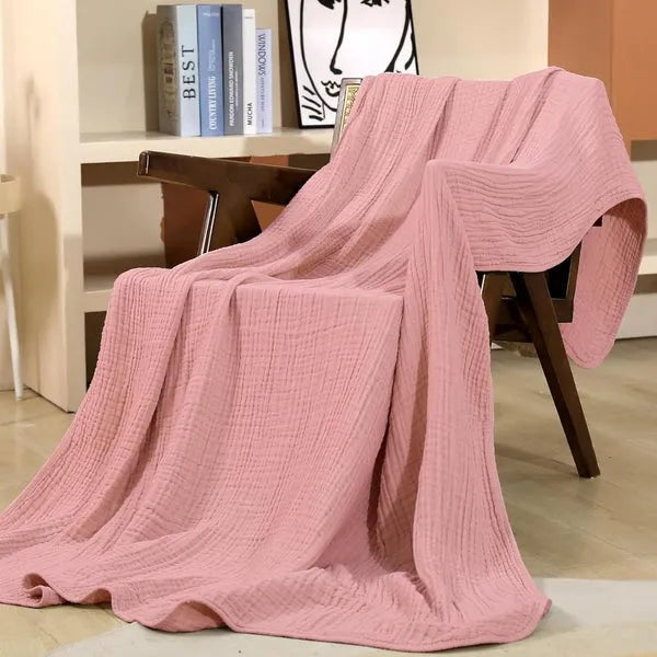 Layered muslin cotton throw blanket - product photo 9