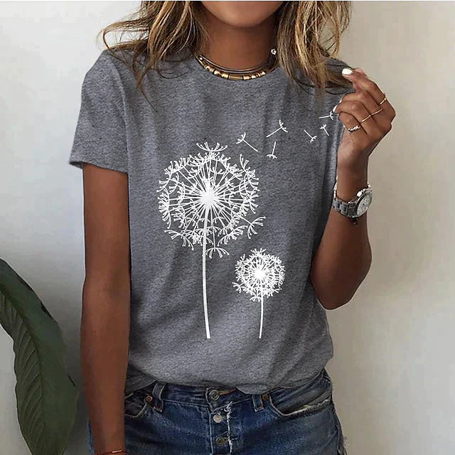 Nora | Women's Printed Round Neck Casual Tee