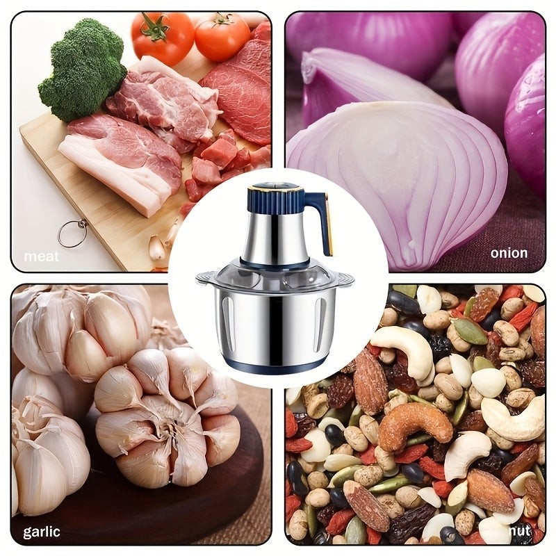 Electric food chopper with stainless steel bowl - product photo 9