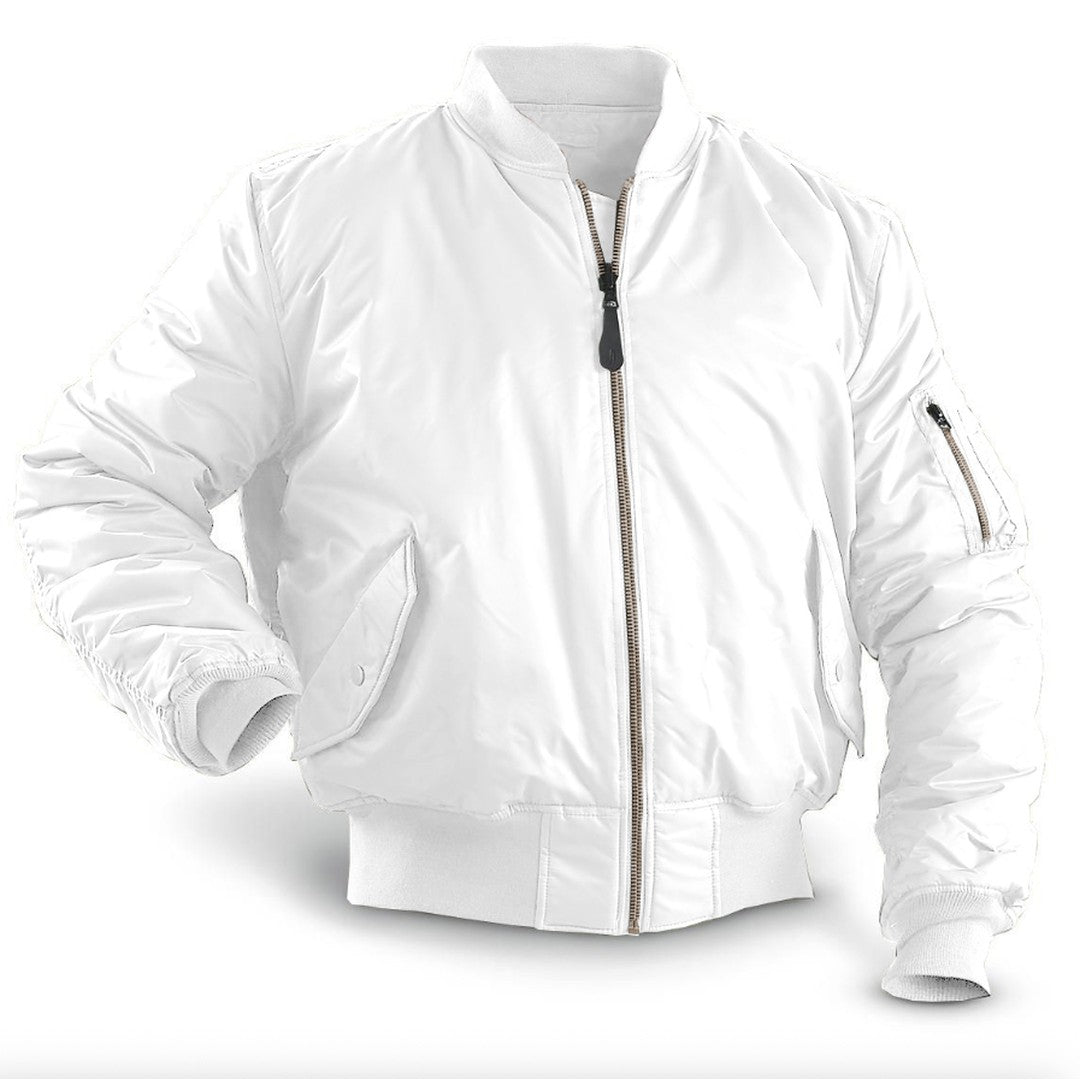 Man wearing the Clyde men's zip-up bomber jacket, 12 view