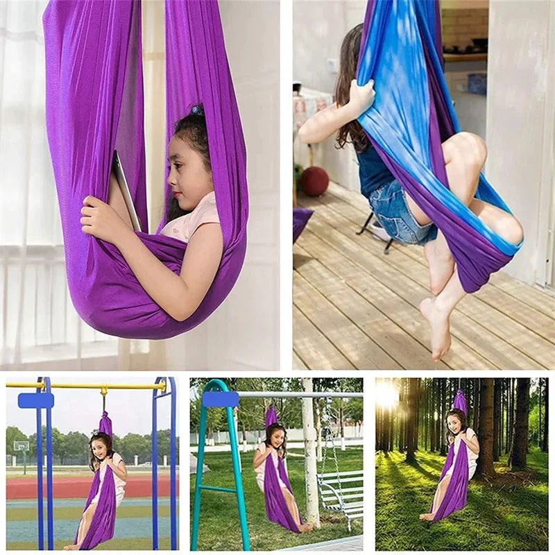 Children's hanging cotton hammock swing - product photo 5