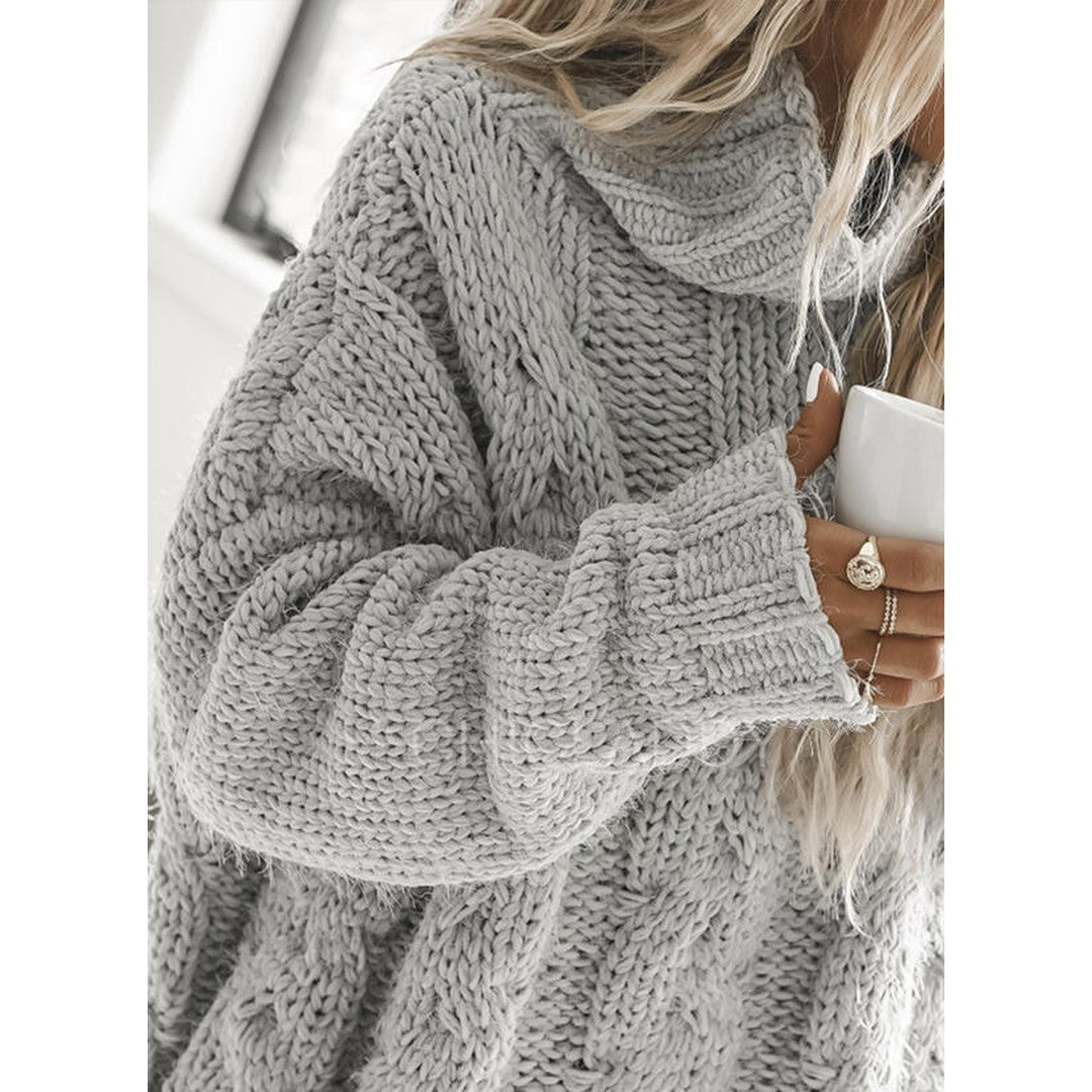 Man wearing the Corbin men's turtleneck knit sweater, back view