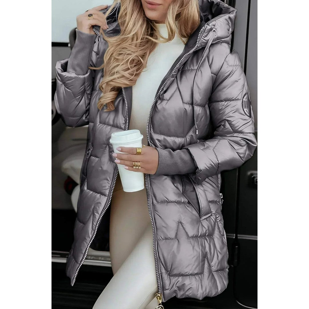 Woman wearing the Cosima women's jacket, back view